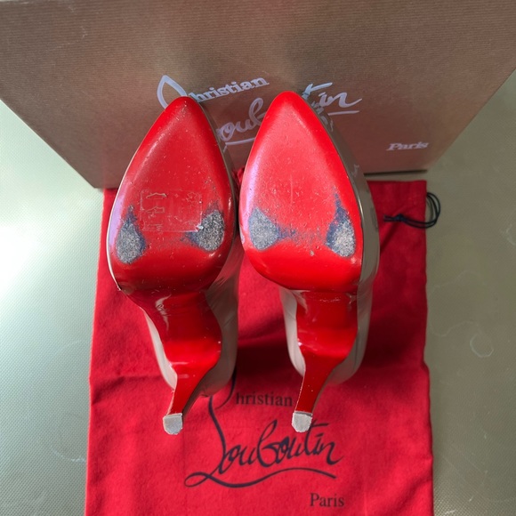 Christian Louboutin daffodile high heel platform pump nude patent leather size 7 - Picture 5 of 7